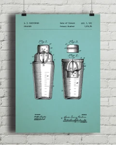 Szejker patent - aranżacja plakatu na ceglanej ścianie