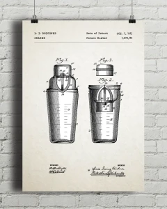 Szejker patent - aranżacja plakatu na ceglanej ścianie