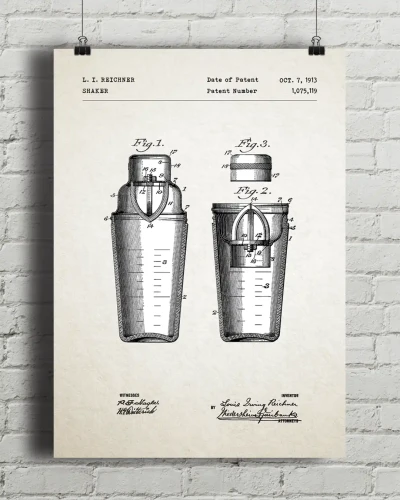 Szejker patent - aranżacja plakatu na ceglanej ścianie