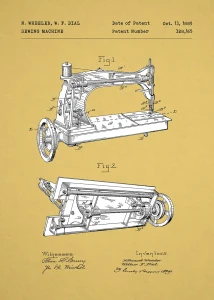 Maszyna do szycia patent - plakat