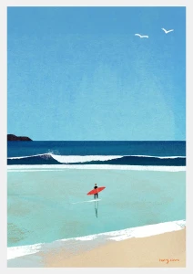 Poranny surfing - plakat surferski