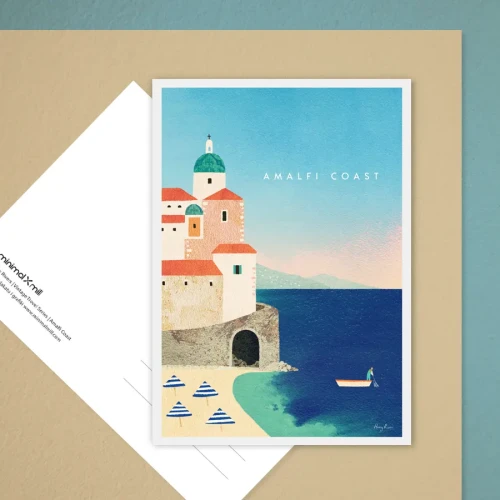 Amalfi Włochy - plaża Atrani - pocztówka