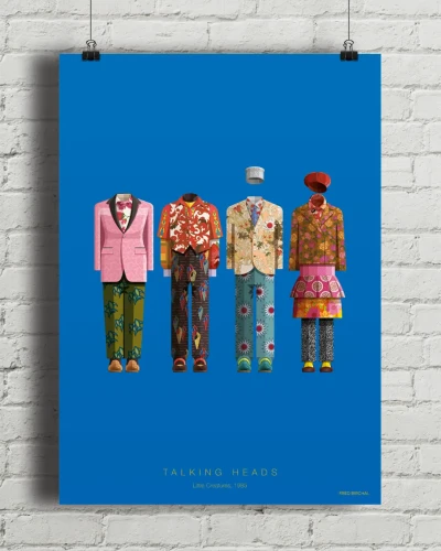 Talking Heads - aranżacja plakatu na ceglanej ścianie