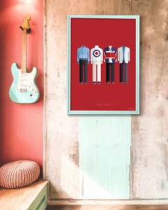 The Who - aranżacja plakatu na ścianie z gitarą