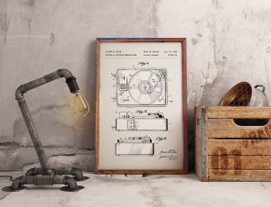 Gramofon - patent - plakat
