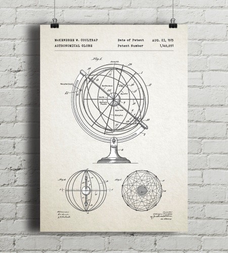Globus astronomiczny - plakat