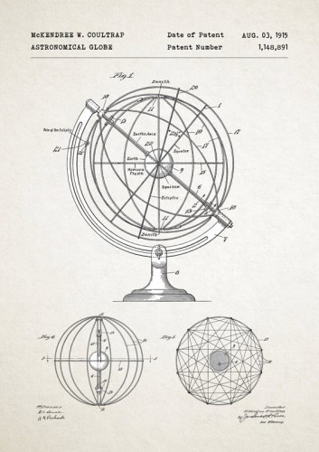 Globus astronomiczny - plakat