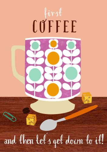 First Coffee - plakat