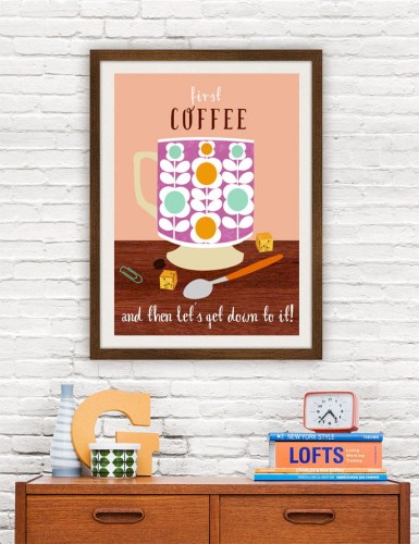 First Coffee - plakat