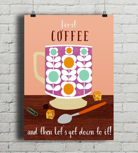 First Coffee - plakat