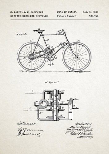 Rower - patent - plakat