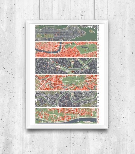 Plakat - Six Cities - Warszawa Set