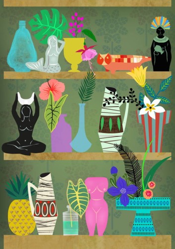 Goddess & Flowers - plakat