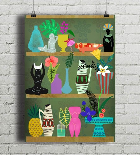 Goddess & Flowers - plakat
