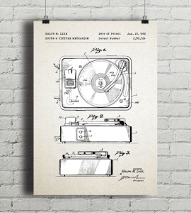 Gramofon - patent - plakat