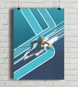Retro Alpine Ski - plakat