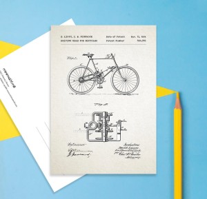 Rower patent - pocztówka - aranżacja kartki