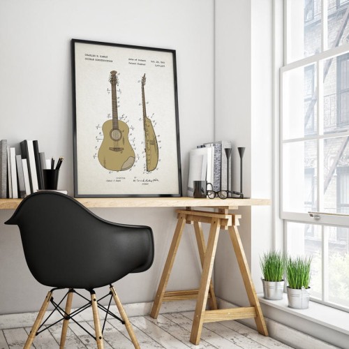 Gitara - patent - plakat