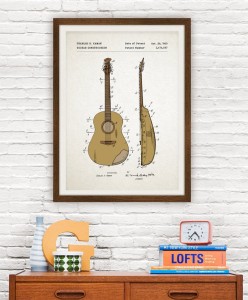 Gitara - patent - plakat
