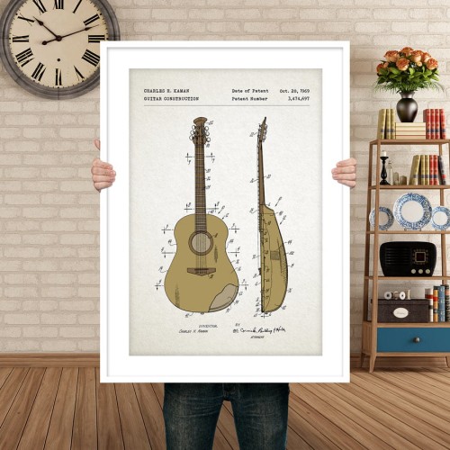 Gitara - patent - plakat