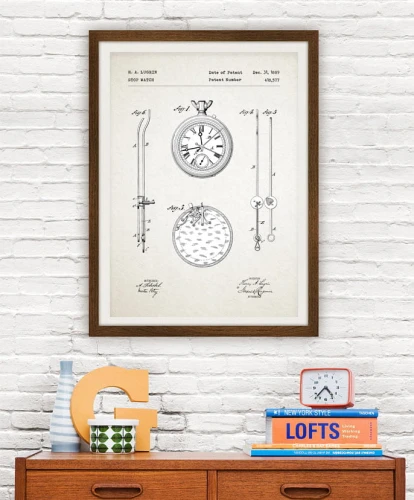 Zegarek - patent- plakat