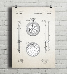 Zegarek - patent- plakat