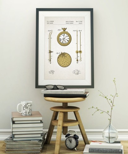 Zegarek - patent- plakat