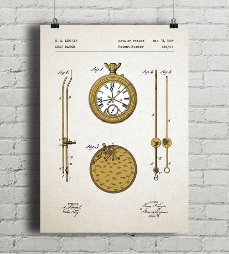 Zegarek - patent- plakat