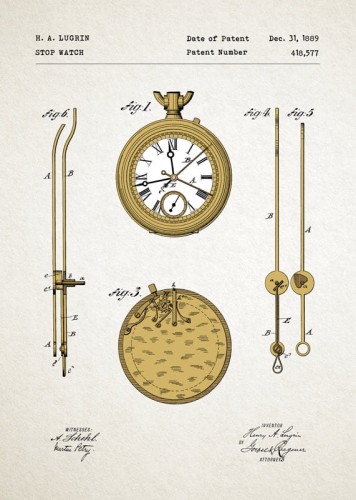 Zegarek - patent- plakat