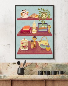 Japanese shelf - plakat