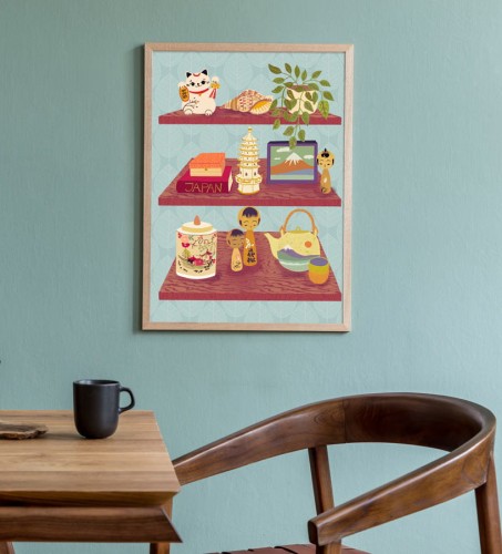 Japanese shelf - plakat
