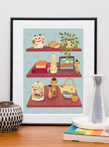 Japanese shelf - plakat