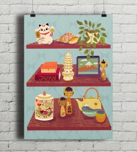 Japanese shelf - plakat