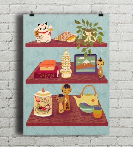 Japanese shelf - plakat