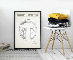 Słuchawki - patent - plakat