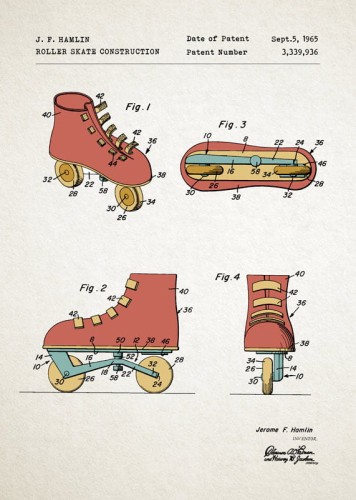 Rolki - patent- plakat