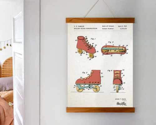 Rolki - patent- plakat