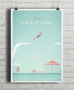 Lazurowe Wybrzeże Francja - Côte d'Azur - plakat na ścianie