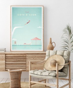 Lazurowe Wybrzeże Francja - Côte d'Azur - plakat w salonie