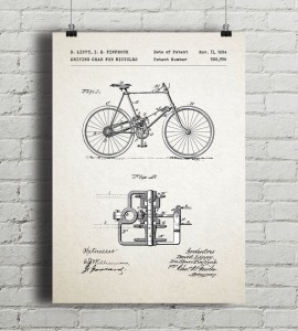 Rower - patent - plakat