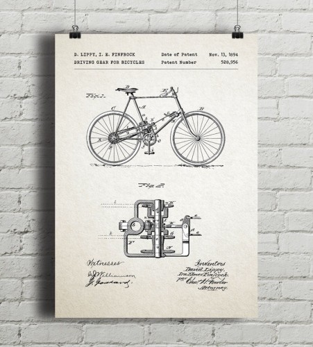 Rower - patent - plakat