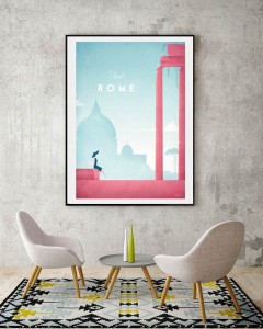 Rzym - Forum Romanum i Bazylika św. Piotra - aranżacja plakatu