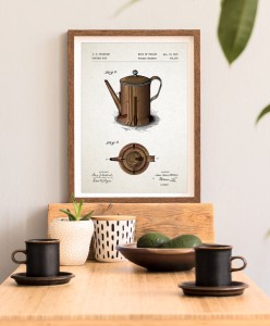 Dzbanek do kawy - patent- plakat