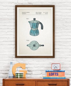 Kawiarka - patent - plakat