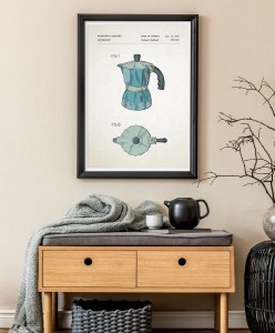 Kawiarka - patent - plakat