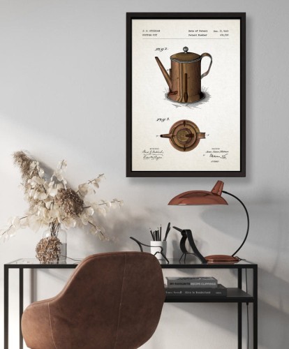 Dzbanek do kawy - patent- plakat