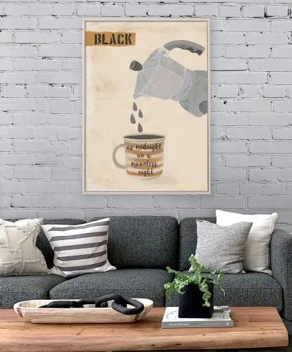 Czarna kawa - plakat