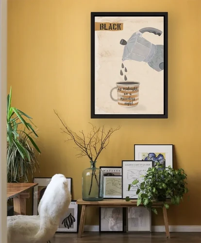 Czarna kawa - plakat