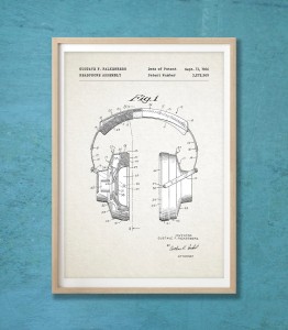 Słuchawki - patent - plakat