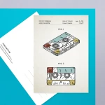 Kaseta magnetofonowa kolorowa patent - pocztówka